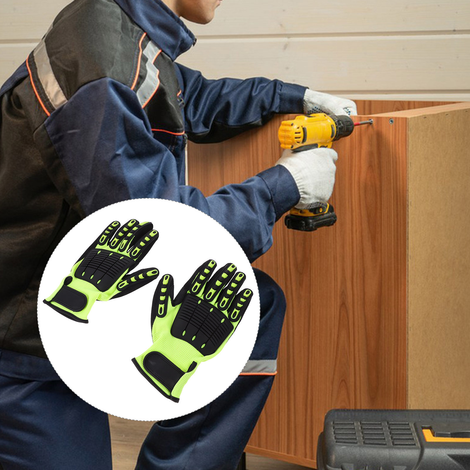 Work Glove Impact - 1Pair Heavy Duty Gardening Gloves Cut