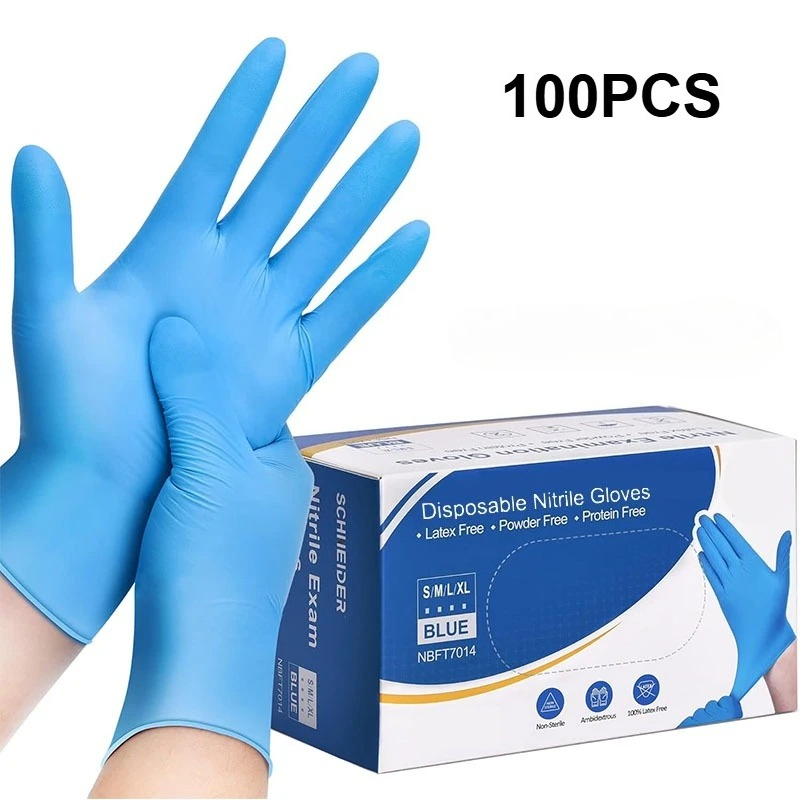100PCS Blue Nitrile Disposable - Latex Disposable Glove review and price