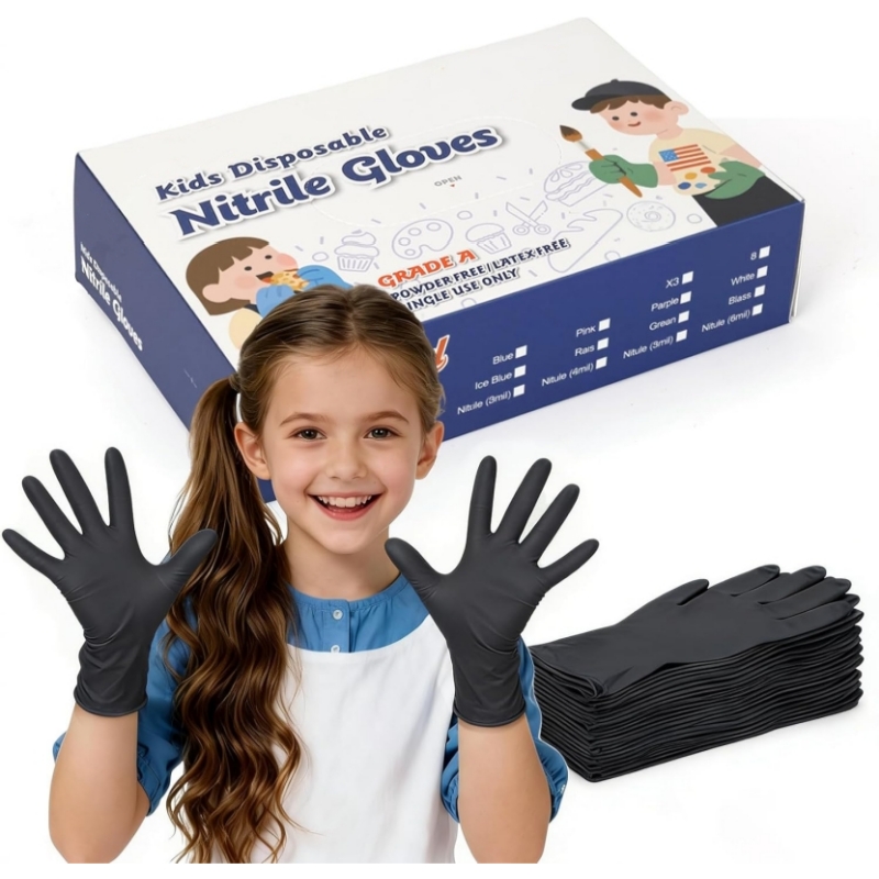 Kids Black Nitrile Disposable  - Latex Disposable Glove review and price